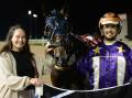 Melanie Elder and Joe Taaffe with Halsey Nicole after their win. Picture Racing at Club Menangle