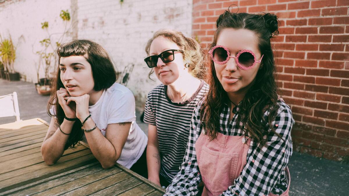 FORTHRIGHT: Camp Cope's Georgia Maq, Sarah Thompson and Kelly-Dawn Hellmrich have matured on their second album. 