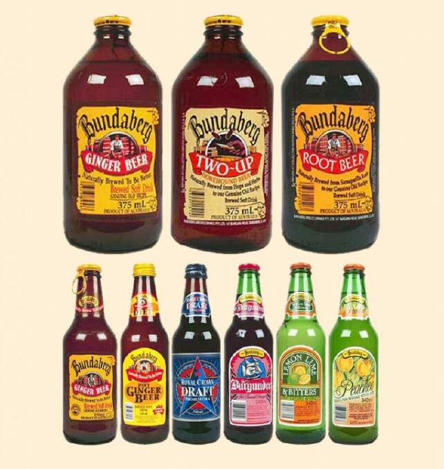 A screenshot from the Bundaberg Brewed Drinks website showing their various labels over the years. Picture 