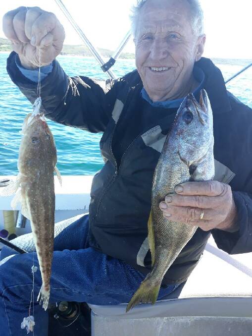 OFFSHORE CATCH: John Berenschot with a nice flathead and trag off Swansea.