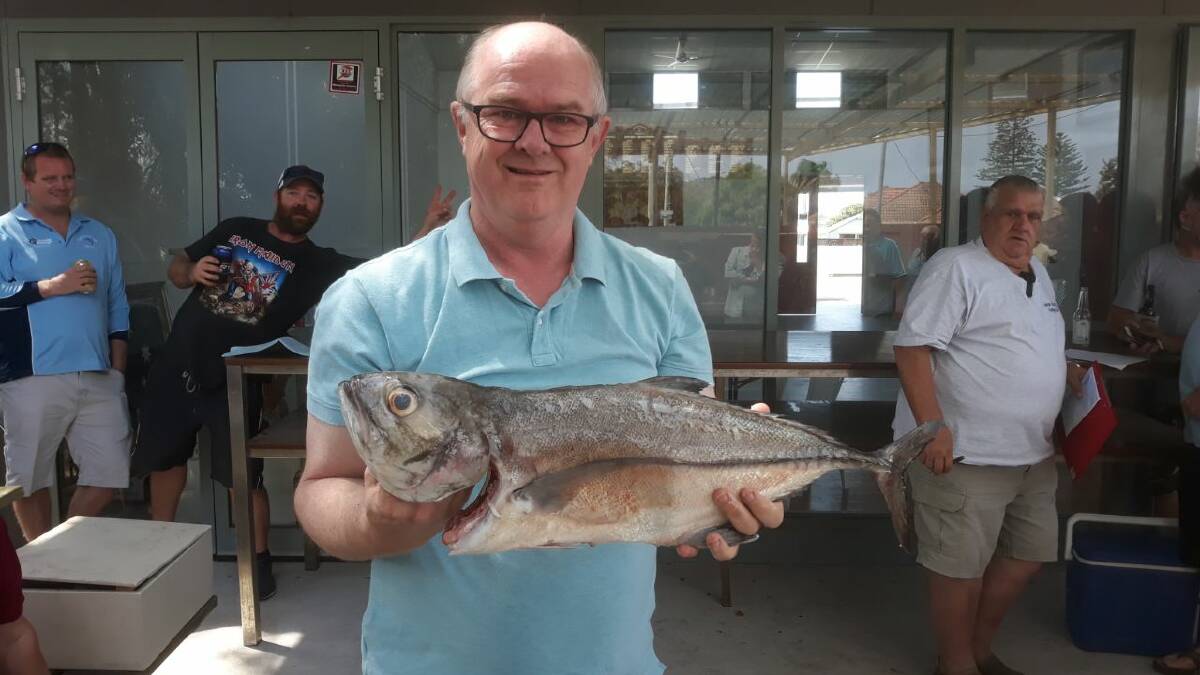 UNUSUAL: Richard Thomas with a big eye trevally of roughly 2kg.