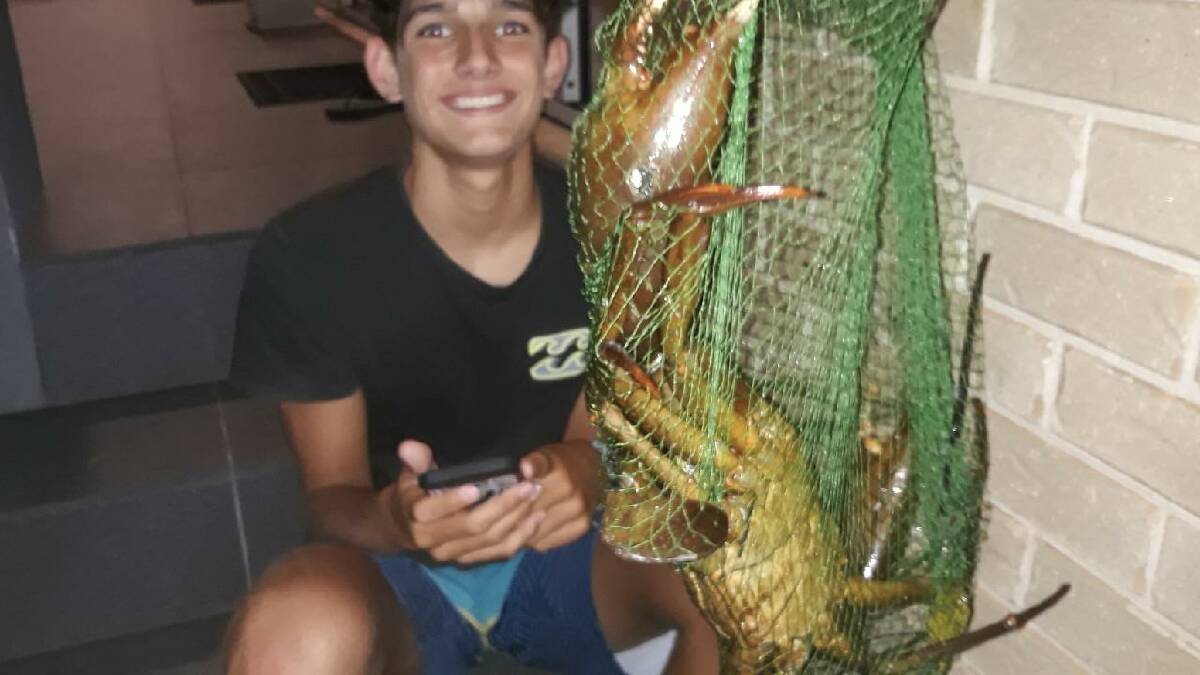 TOP CATCH: Ryan Judd, 14, with a 3kg mud crab caught at Karuah.