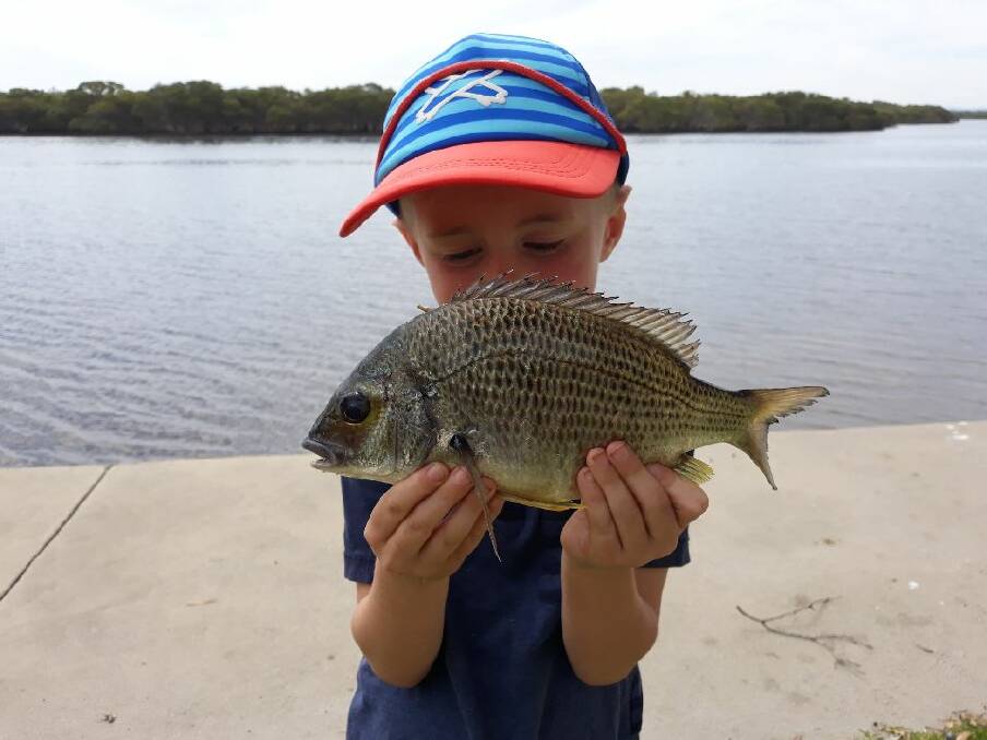 HOLIDAY ACTION: Alby Jack, 5, from Cessnock with nice bream caught from the Swansea Channel.