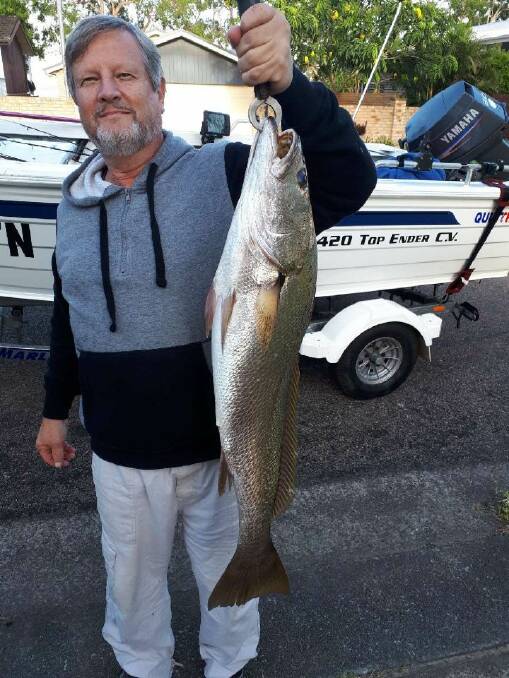 TOP CATCH: David Sykes with nice jew fish from Lake Macquarie.