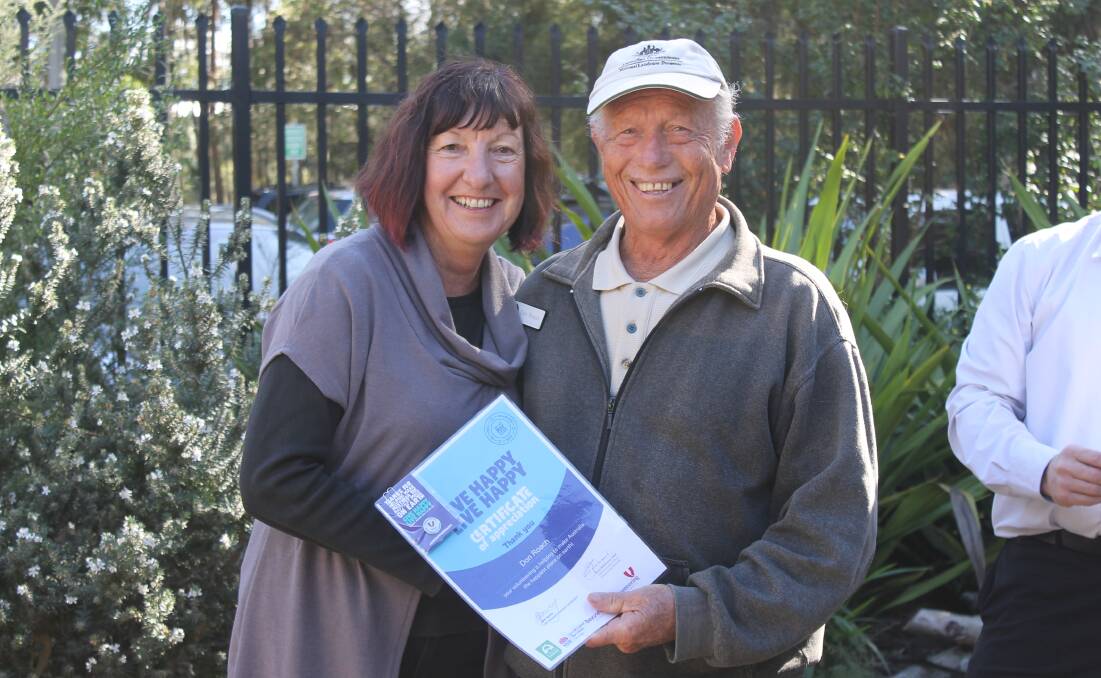 INVALUABLE: Cr Kay Fraser and Landcare volunteer Don Roach. There are more than 200 Lake Landcare groups.