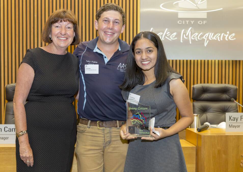 STARS: The Mayor with 2018 Young Citizen of the Year Teza Sankoorikal and 2017 award recipient Toby Kable.