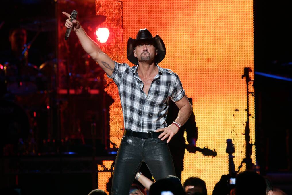IN THE COUNTRY: Tim McGraw is at Hope Estate on Friday.