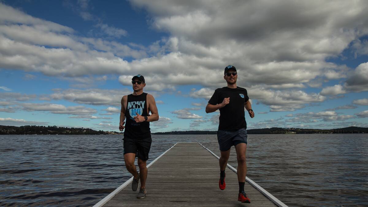 Good call: Lyndsay Walker and Kaleb Paten want more people to join them on an epic 100-kilometre run around Newcastle for Lifeline. Picture: Marina Neil