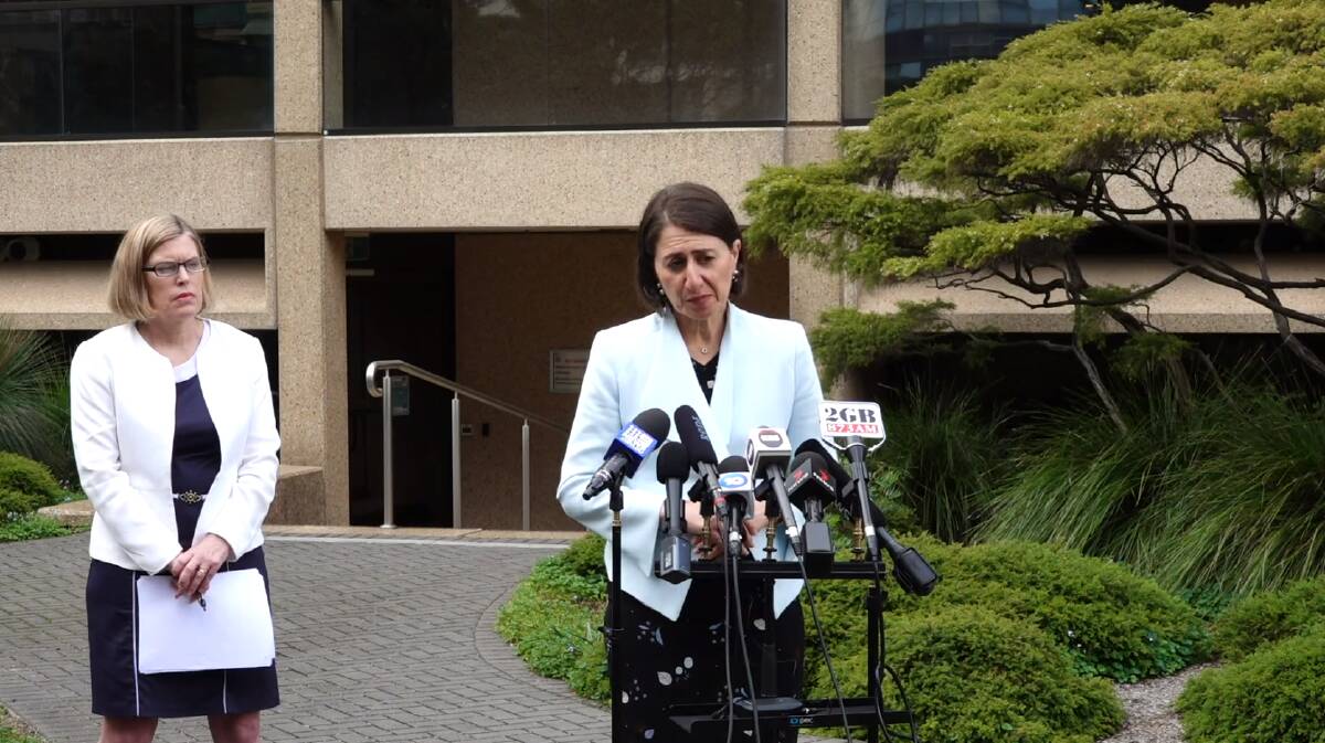 NSW Chief Health Officer Dr Kerry Chant and Premier Gladys Berejiklian addressing the media on Wednesday. 