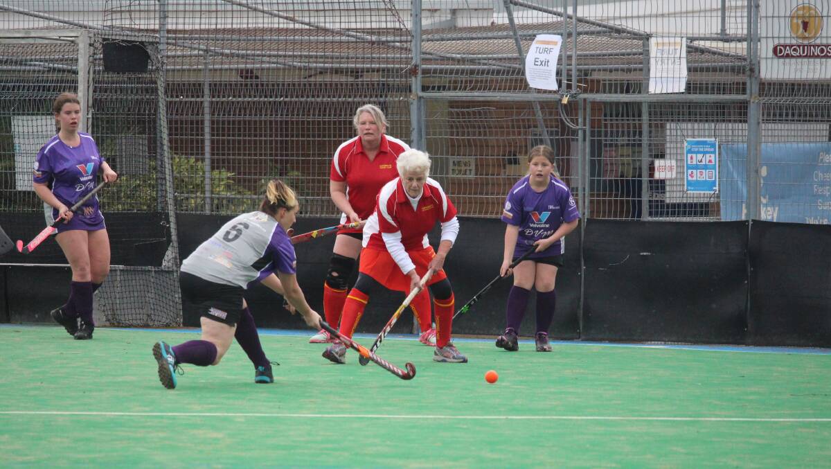 DEFENSIVE MINDSET: Gail Pringle in action at the Orange Hockey Centre on Saturday. Photo: MAX STAINKAMPH