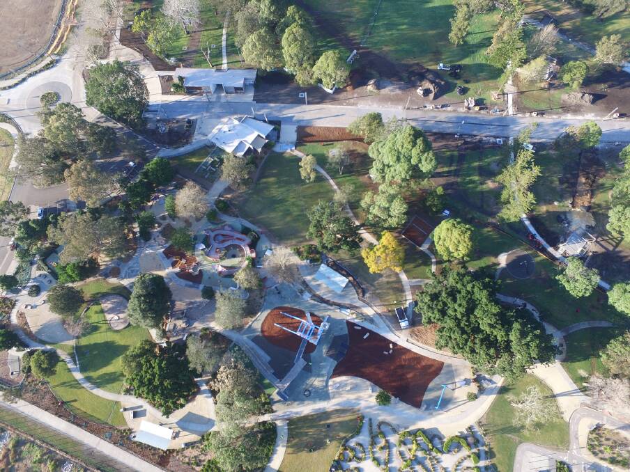 An aerial view of Speers Point Park and the Lake Macquarie Variety Playground. Picture: Supplied.
