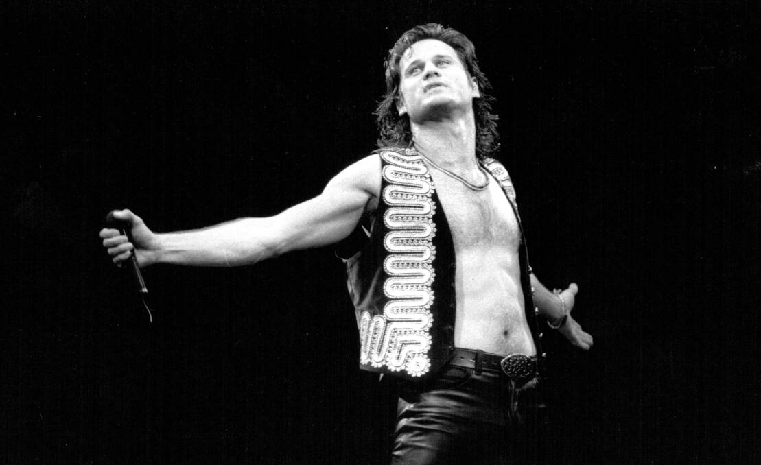 Jon Stevens performing as Judas in the 1992 production of 'Jesus Christ Superstar' at Sydney Entertainment Centre. Picture: Supplied