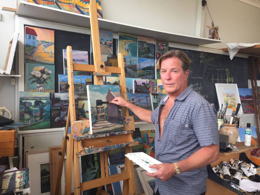 MAKING ART: Andrew Finnie at work in his Newcastle Community Arts Centre studio.