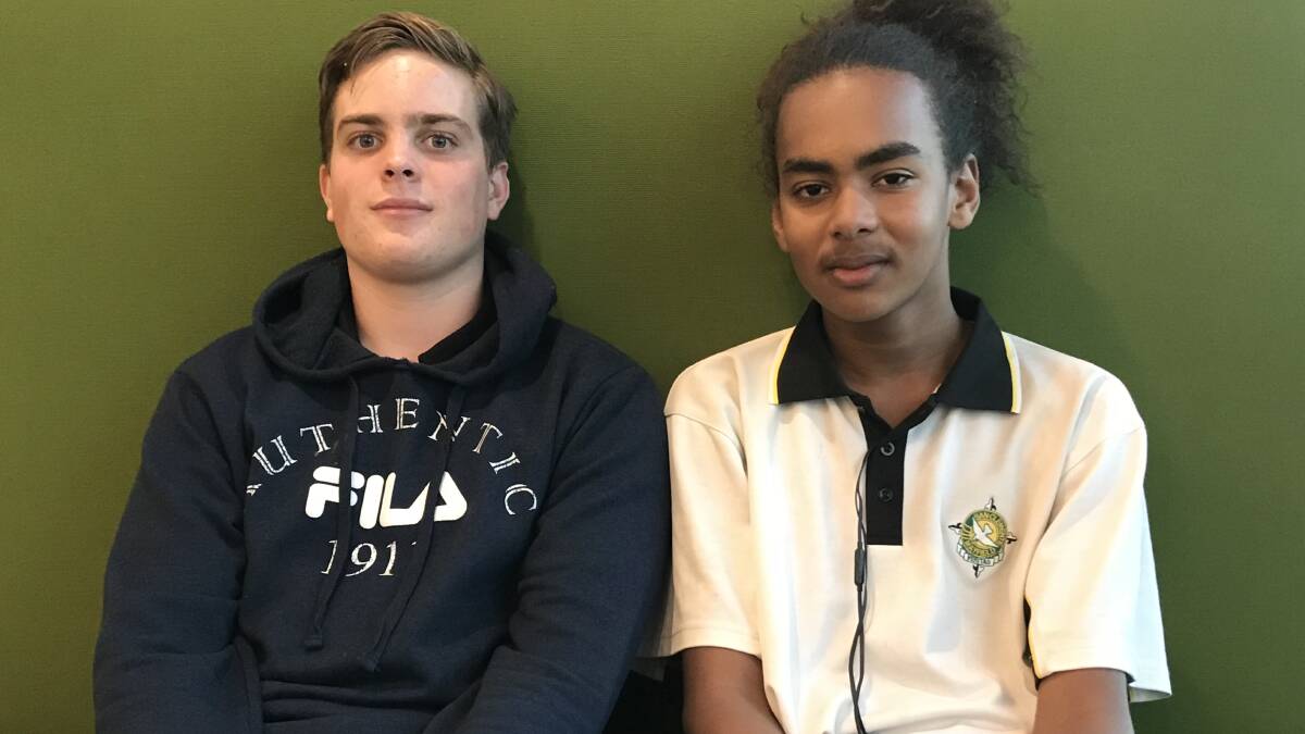 WHO'S THE BOSS: Patrick McLachlan, left, and Michael Maker will appear in an ABC documentary Teenage Boss after Michael managed the entire household budget for one month. 