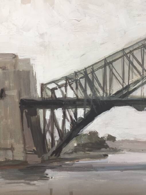 EXPANSIVE WORK : One of the paintings by Dino Consalvo featuring the bridges of Sydney which will be exhibited in the state's capital this month. 