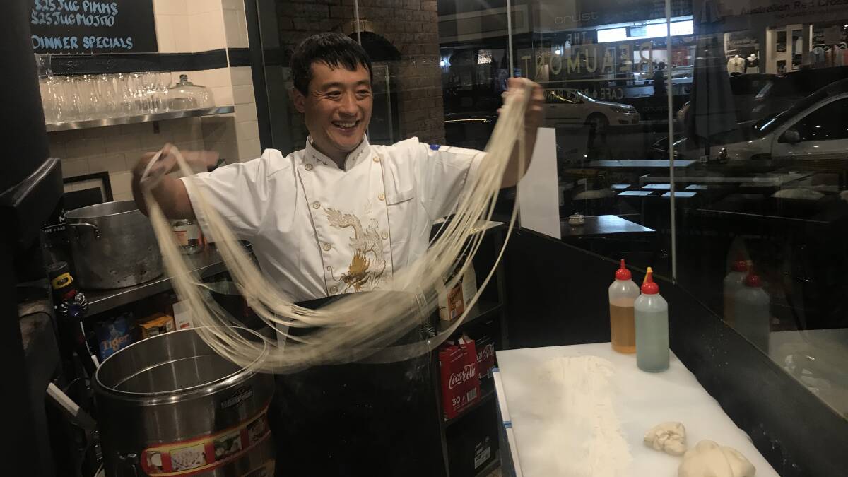 POP-UP: Hua “Franky” Fan has brought the wheat-based long noodle to Hamilton. It's claimed anyone who eats the noodle will have a long life. 