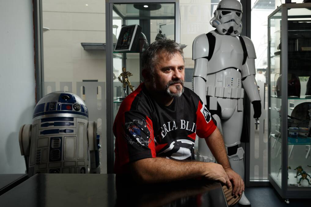 WEATHERING THE STORM TROOPER: Glen Fredericks will lay down his lightsaber on May 4, as The Empire Coffee Co moves out.  Picture: Max Mason-Hubers