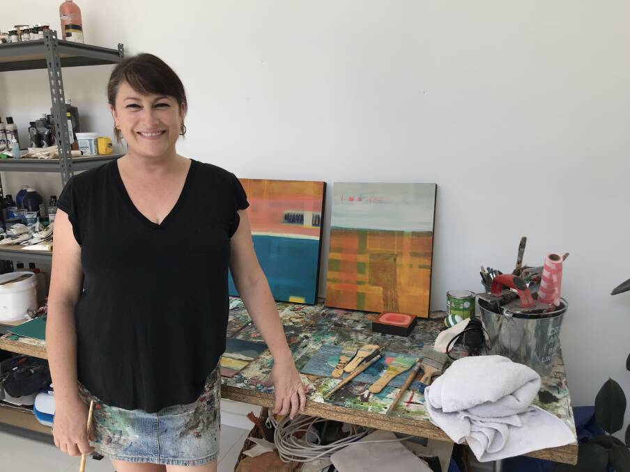 CREATIVE FIX: Sally McDonald in her studio where she creates landscape paintings drawn from memory and inspired by the land. 
