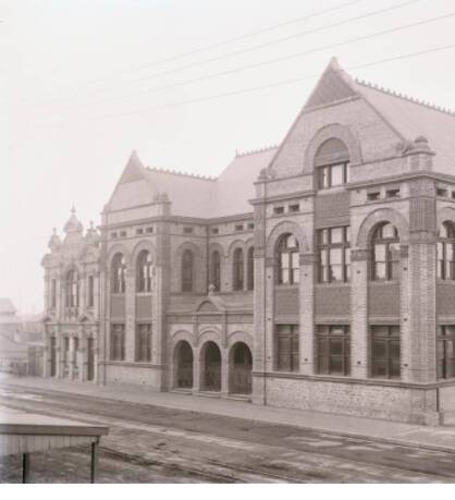 TWIN PEAKS: Newcastle Technical College and Trades Hall in their original glory. The buildings are set to be restored. 