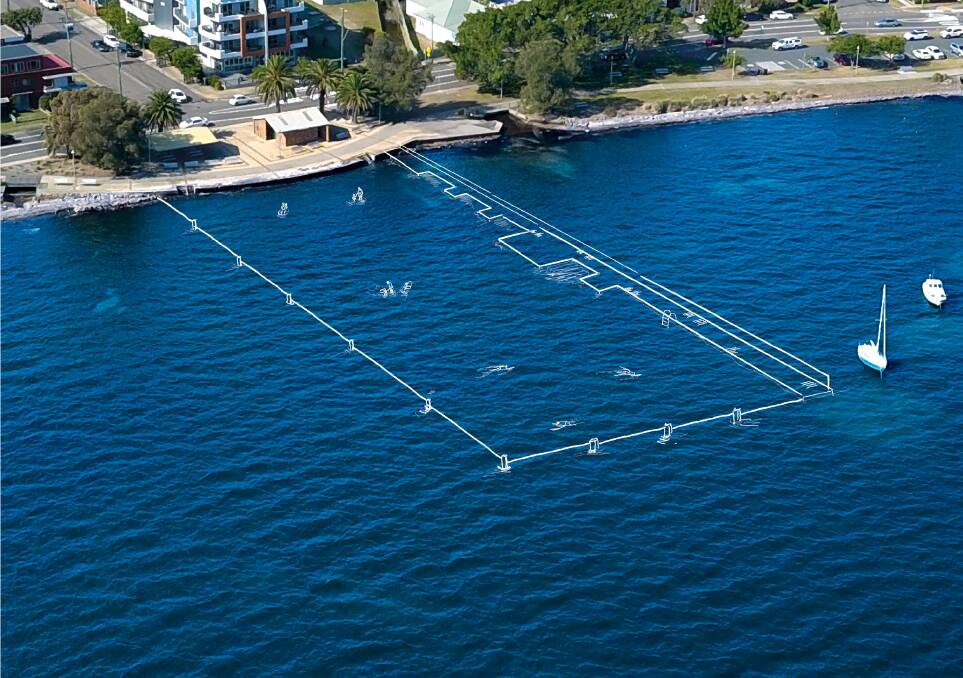 SUMMER SWIMMING: A diagram marking out the Belmont Baths, which will open in December. Picture: supplied
