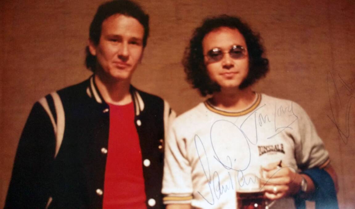 UNDER THE INFLUENCE: Steve Mac, left, pictured with Deep Purple drummer Ian Paice in Manchester, UK, 1983.