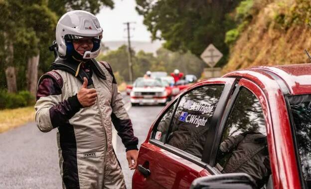 Nathan Wright during Targa Tasmania's Spirit of Tasmania Rookie Rallye in 2021. Source: Targa Live