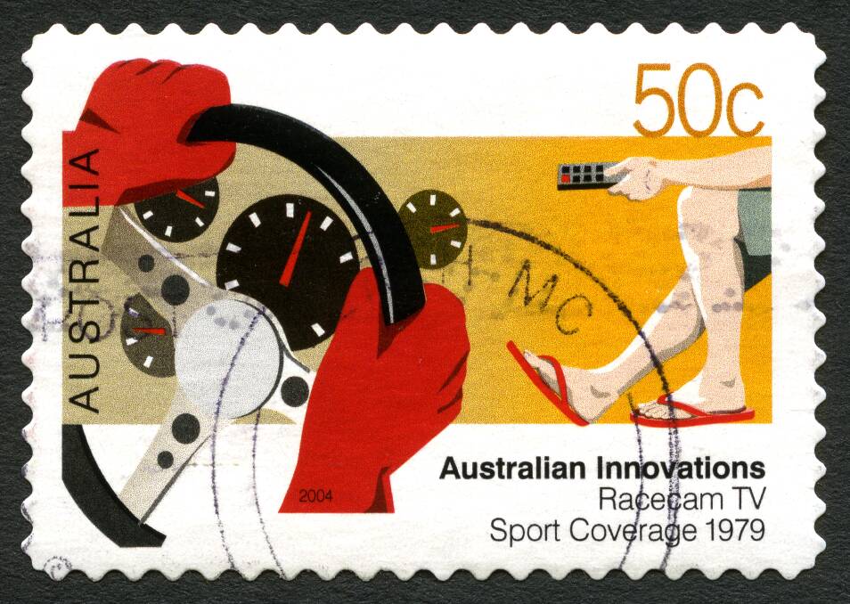 Where it started: The 1979 Racecam innovation was celebrated on a stamp in 2004.