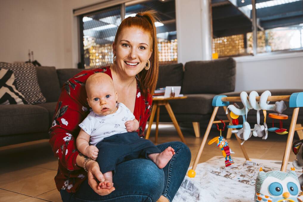 Adrienne Hornby and her 13-week old son Ruben Hornby. Picture: Jamila Toderas