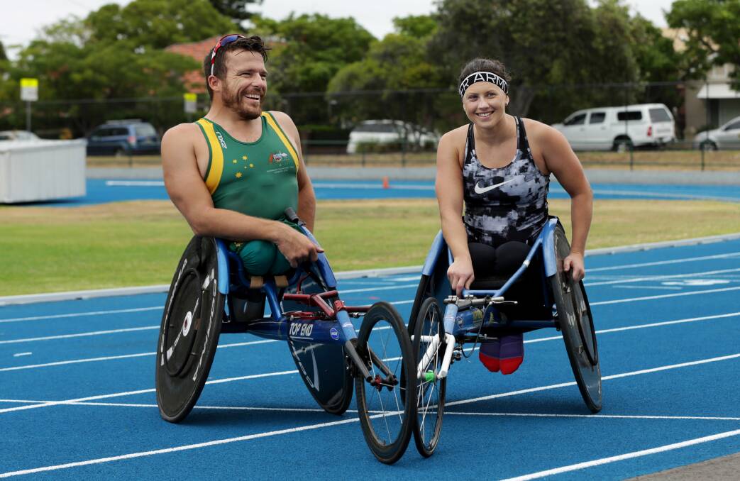 SHORTLIST: Newcastle wheelchair athletes Kurt Fearnley and Lauren Parker have been nominated for "The Don" Award. Picture: Simone De Peak