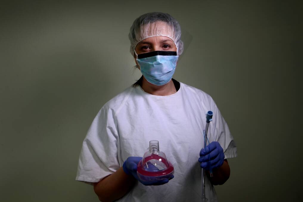 Wollongong anaesthetist Dr Tanya Selak is tasked with one of the most dangerous roles during the COVID-19 crisis - intubating critically ill patients. Picture: Sylvia Liber