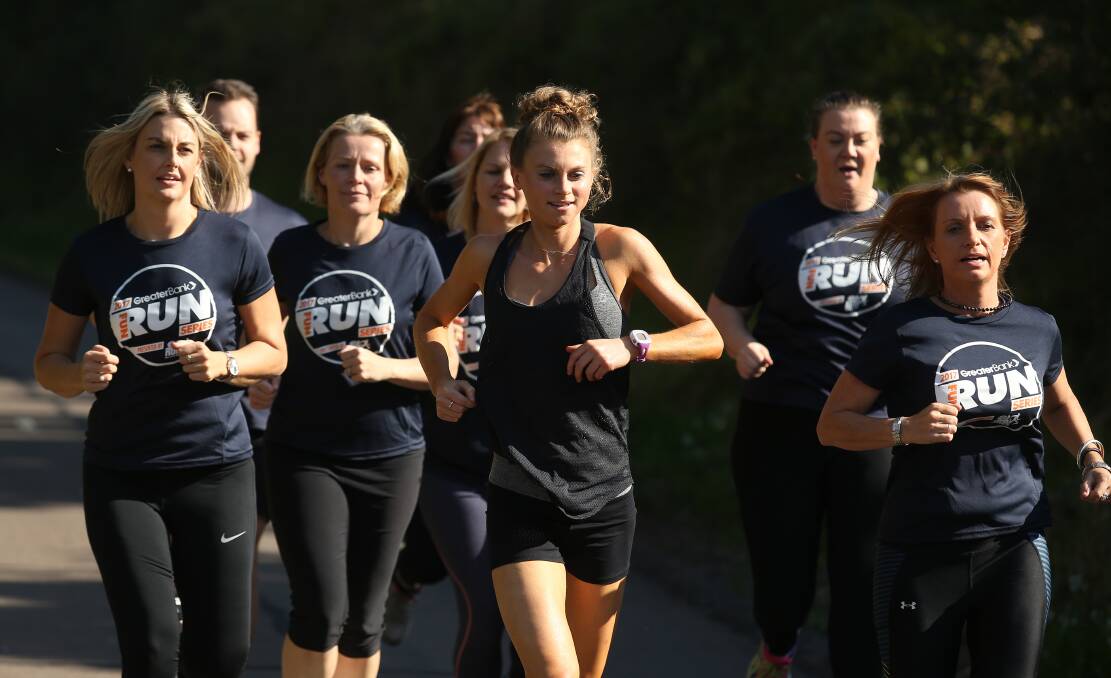 FLAT AND FAST: City2Surf women's winner Celia Sullohern, pictured middle, says the Fernleigh 15 is a good starting point for people looking to do a long or short event as "you can really get into a rhythm". Picture: Marina Neil