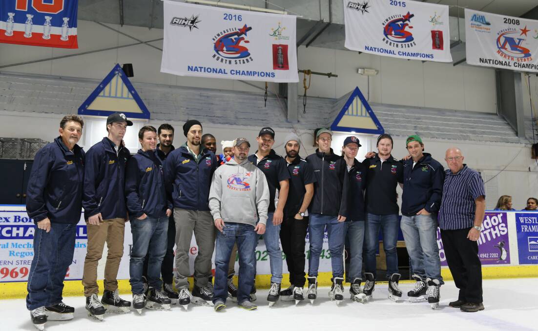 Members of the public rubbed shoulders with the Northstars on Wednesday at Hunter Ice Skating Stadium then were part of the 2016 AIHL championship banner raising.