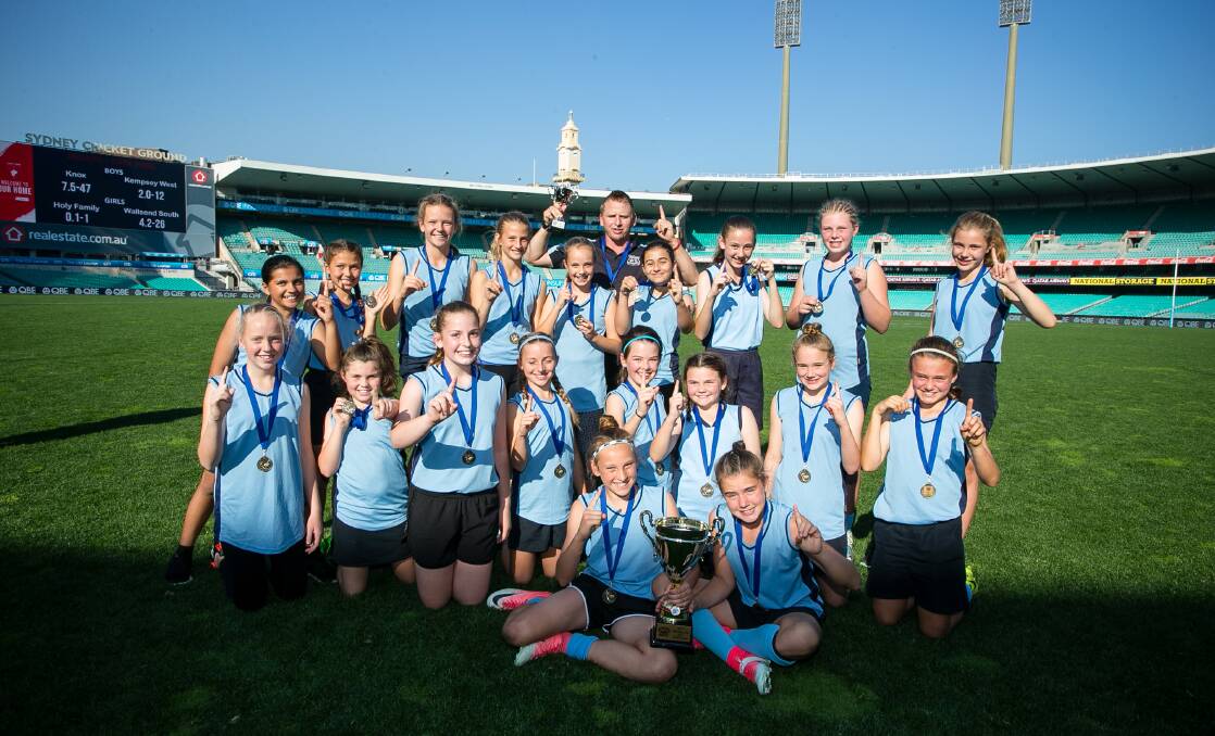 WINNERS: Wallsend South Public School captured the Paul Kelly Cup at the Sydney Cricket Ground last week. Picture: Narelle Spangher 