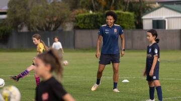 Leading striker Sarina Bolden has made a name for herself with a break-out season in Newcastle Jets colours. Picture by Jonathan Carroll