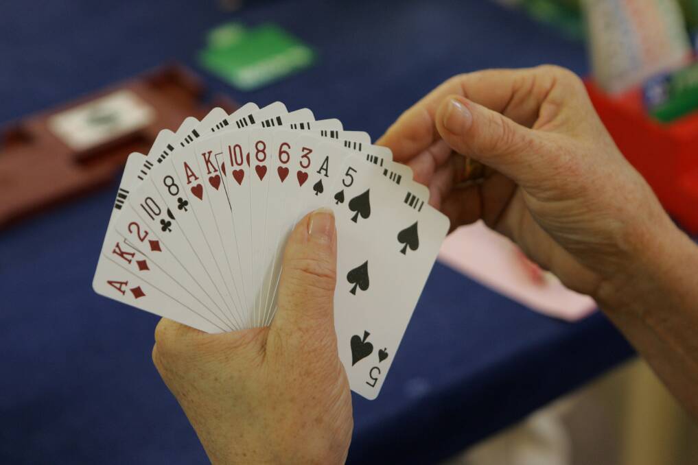 DEAL: Play cards at Mayfield Senior Citizens on Tuesday.