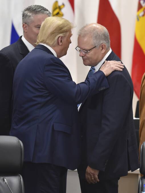 Yes, Mr President: Prime Minister Scott Morrison has agreed to be part of a new US mission in the Gulf, but there are questions over whether we should be a part of it. Picture: AP
