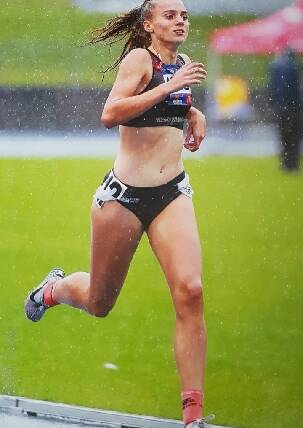 WINNER: Sarah Pickering in the 800m final. 