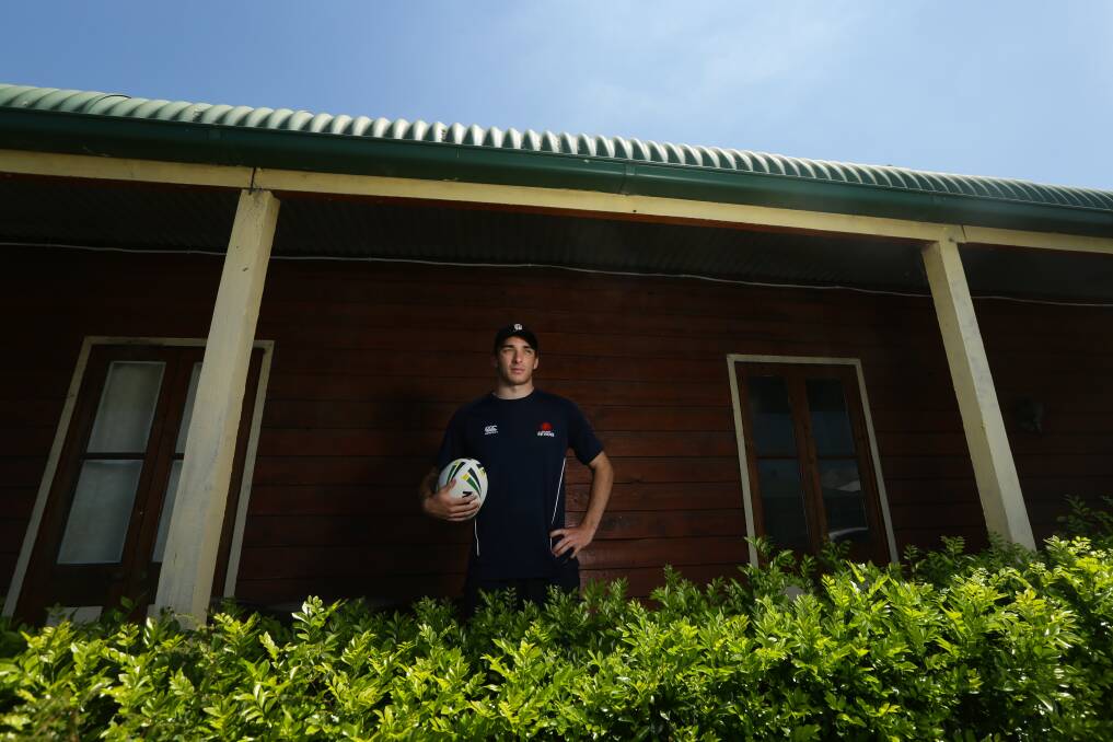 FORM: Liam Dalibozek at home in Weston. The 17-year-old will represent NSW in Brisbane this week, before taking part in the World School Sevens in Auckland next week with the Australian team. Picture: Jonathan Carroll