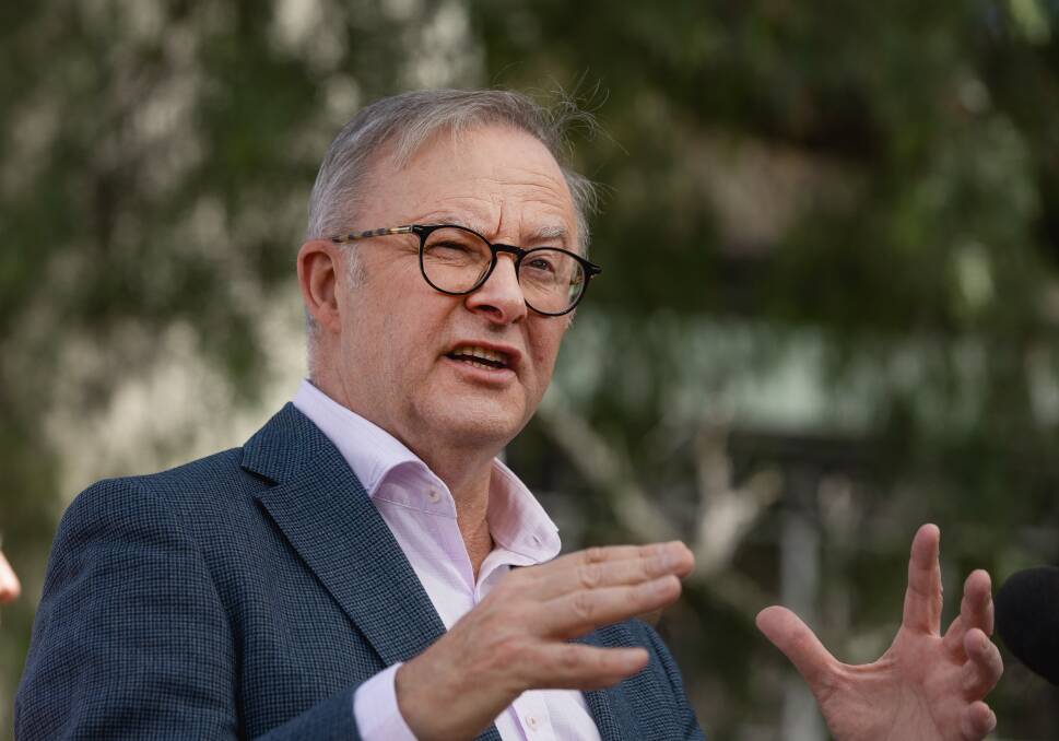 Prime Minister Anthony Albanese visited the Hunter, including Brockenwood Wines at Pokolbin, where he said the tariffs lift was imminent. Picture by Marina Neil