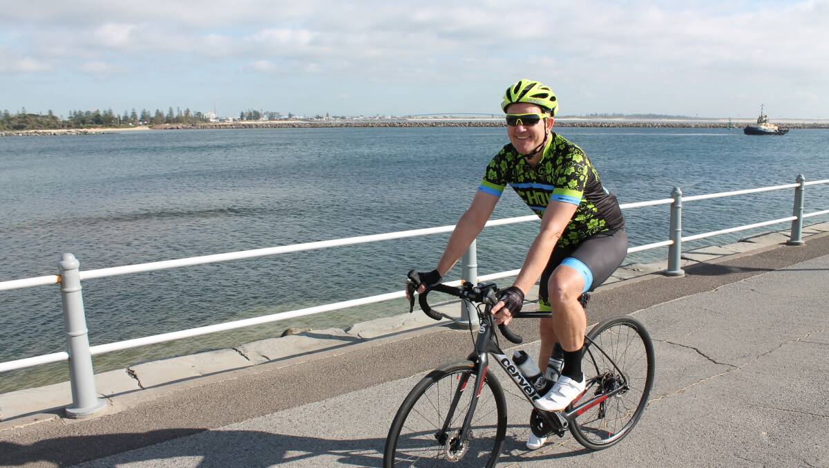RIDE ON: Valentine man David Bourke is aiming to ride 60km a day in November to raise funds and awareness for the Movember Foundation. Picture: Anna Wolf