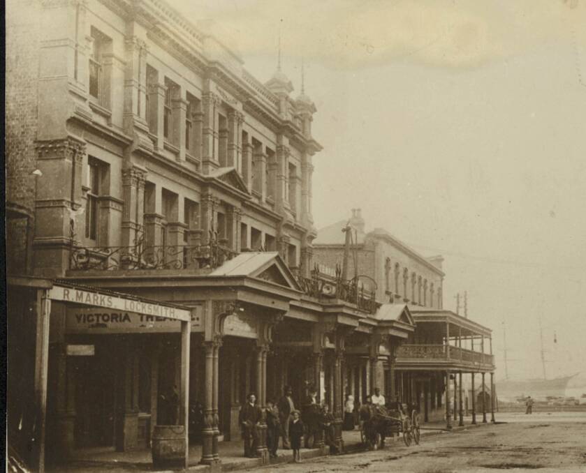 Image shows the Victoria Theatre, believed to be snapped in the late 1890s, looking towards Newcastle Harbour. Picture: Newcastle Regional Library