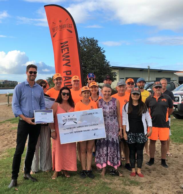 GENEROUS: Newy Paddlers and the McCloys Group have donated a combined $6000 to Nova for Women and Children, which will go towards its womens refuge Trisha House. Picture: Supplied