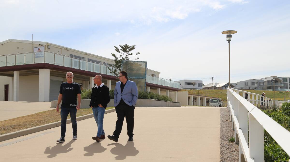 Jason Fox, Grant Sheather and Robert Sams at Dixon Park Surf Club where the fifth annual Walk With Us event will be staged on September 10. Picture: Ellie-Marie Watts