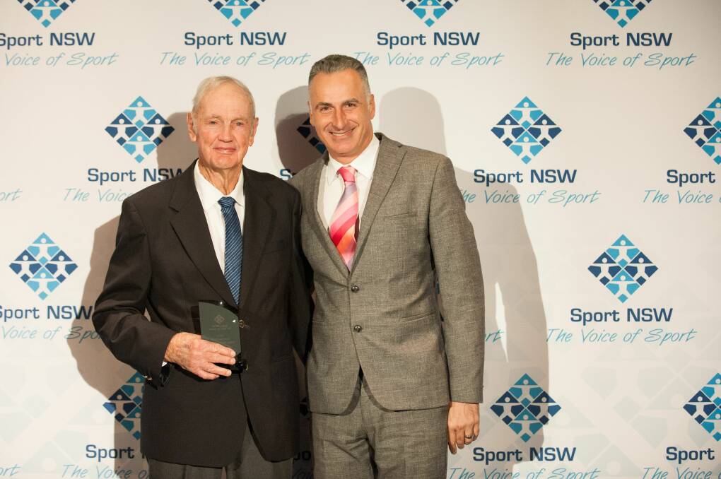 Max Debnam and NSW Minister for Sport John Sidoti, MP.