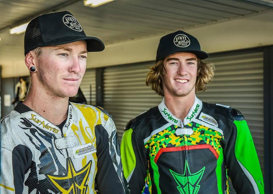 Hunter Ford and brother Zane Ford at the Australian FX Superbike Championship in Sydney in November 2018.