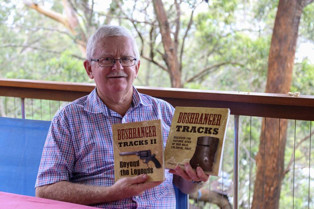 Valentine author Greg Powell with his Bushranger Tacks books.
