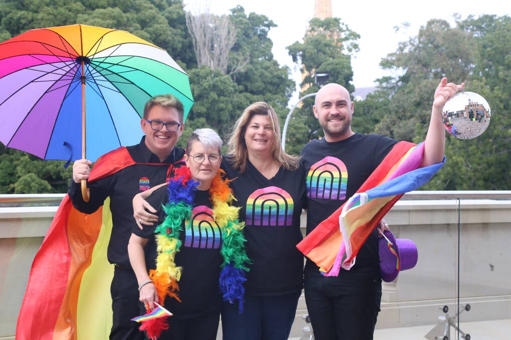 PROUD OF PRIDE: Newcastle Pride Festival committee members Jay Bellamy, Hellen Richards, Lee-Anne McDougall and Ed Abbott. Picture: Ellie-Marie Watts