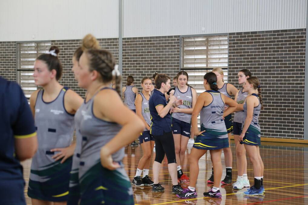 Hunter Academy of Sports 2020 netballers undertook training at Hunter Sports High on February 29, which included games against the Central Coast Academy of Sports' netball girls. Pictures: Ellie-Marie Watts