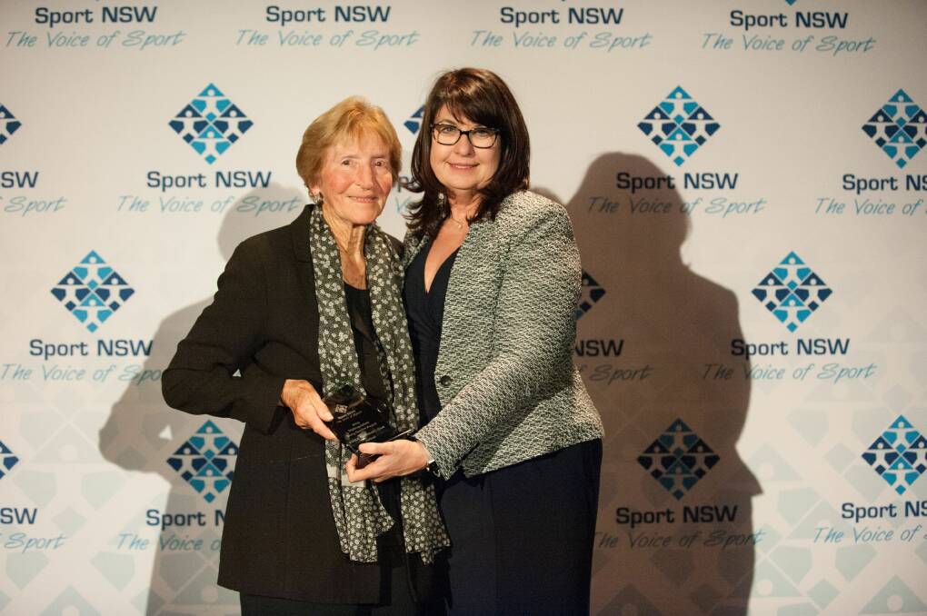 Adele Saunders OAM with Sport NSW chairwoman Carolyn Campbell.