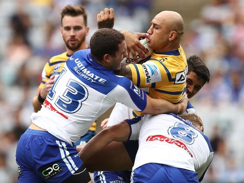 Parramatta winger Blake Ferguson scored two tries in the Eels 36-16 NRL win over Canterbury.